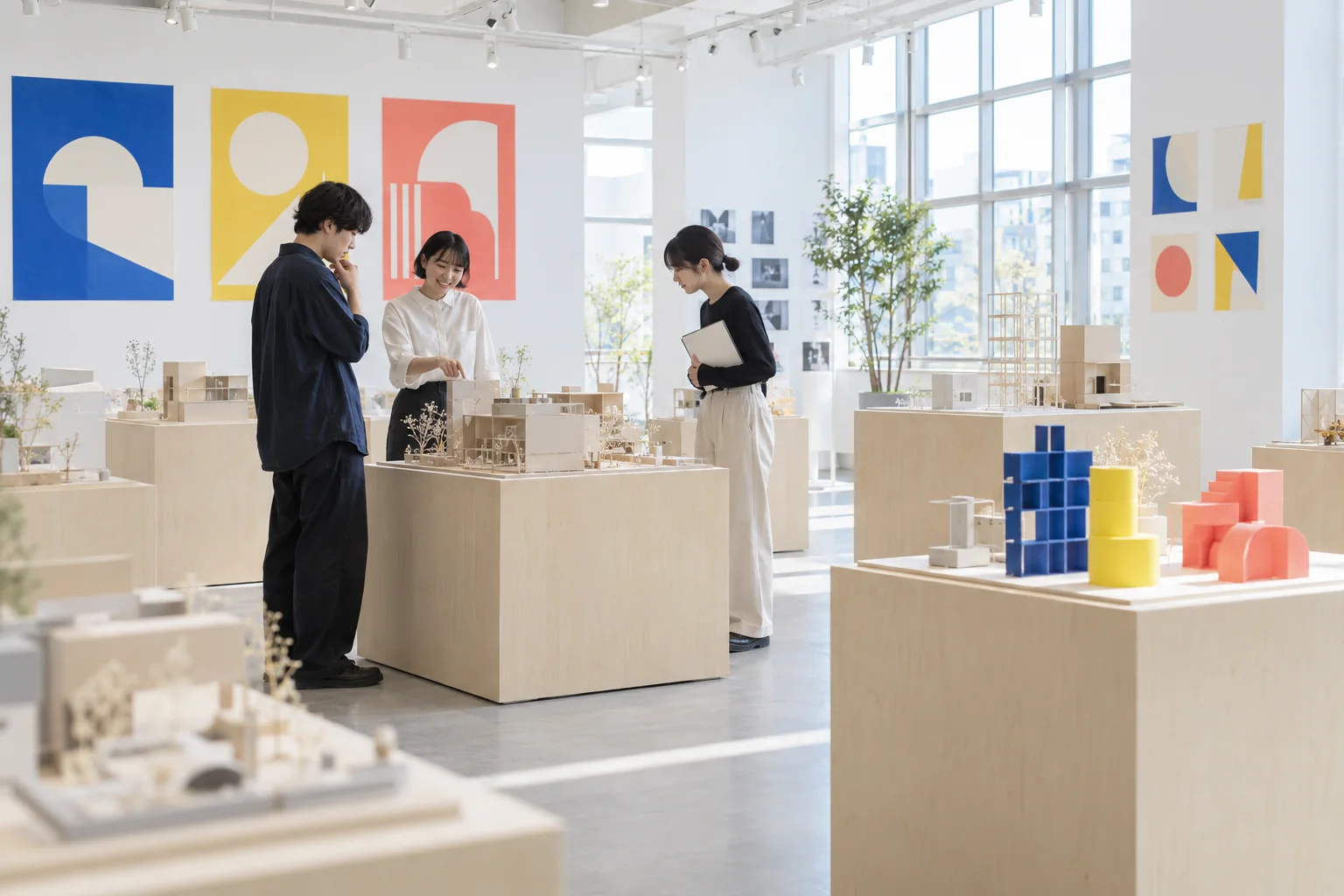 ポスターと立体作品を組み合わせた展示空間のイメージ