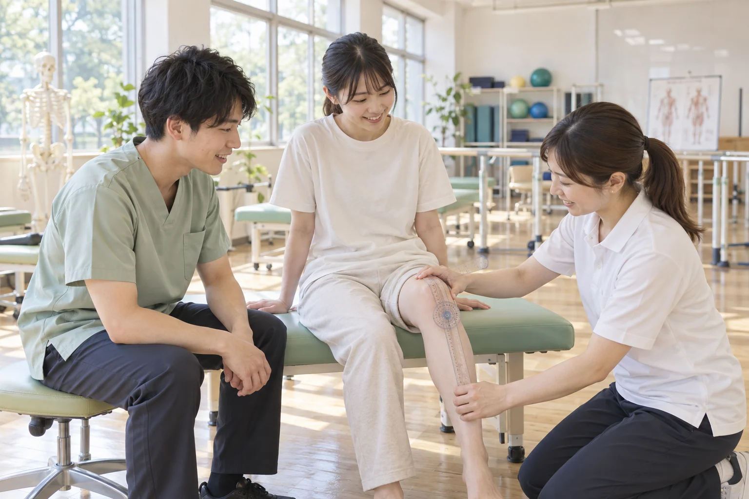 膝の動きを観察する理学療法体験のイメージ