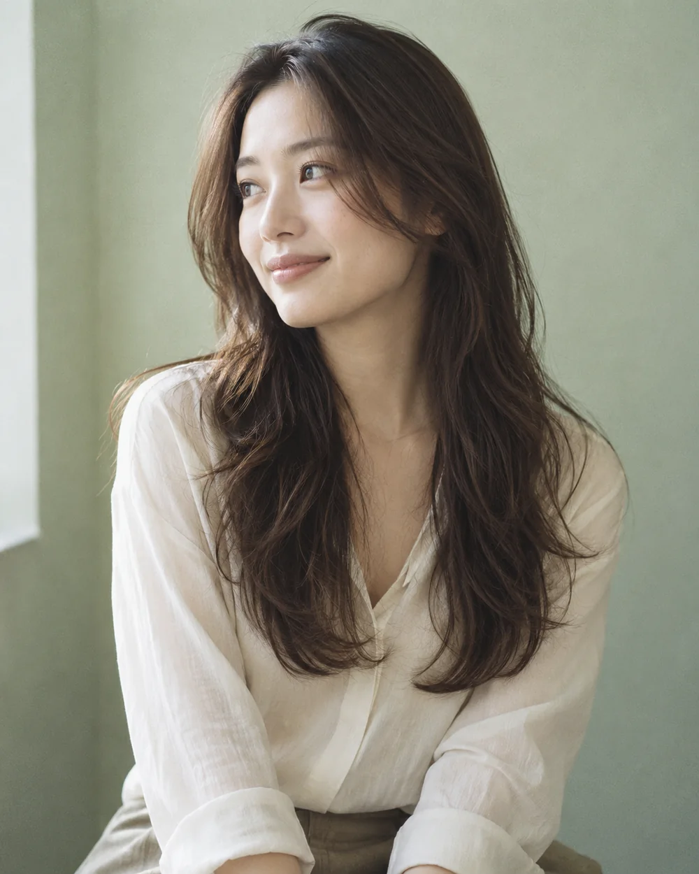 長さはそのまま、新しい表情。 ヘアスタイルの生成イメージ