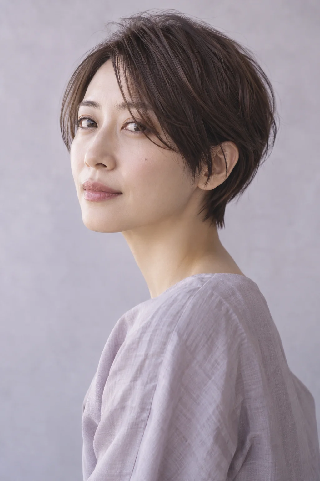 やさしい、ハンサムショートの生成スタイルイメージ